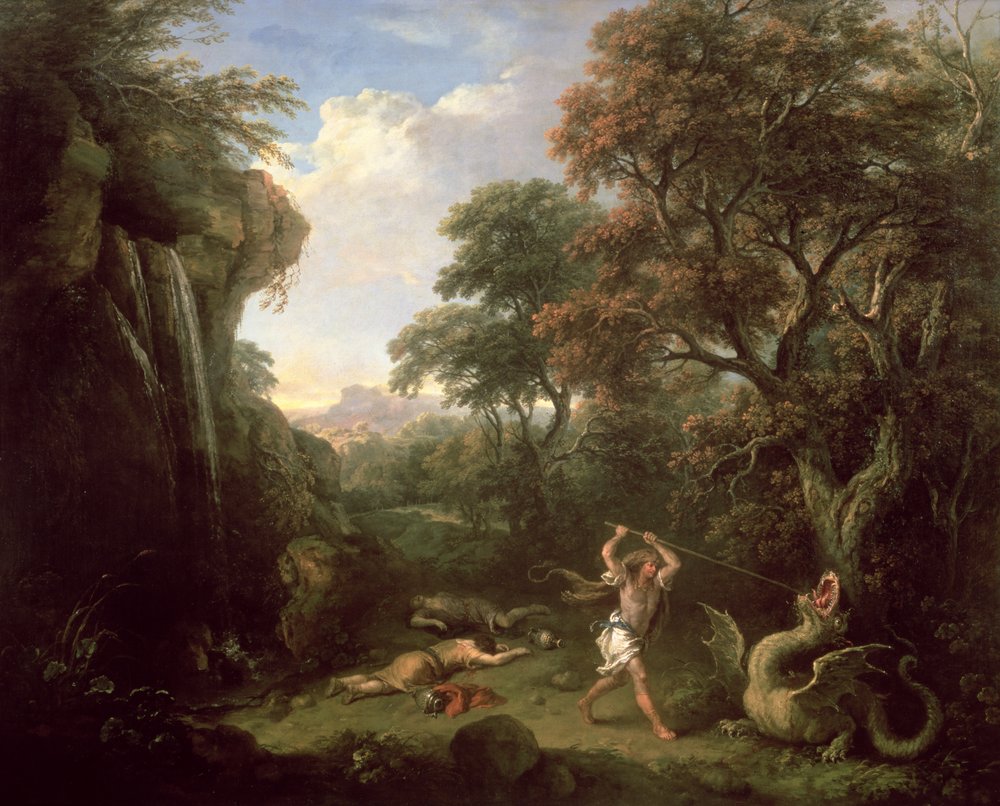 Tochter Des Kadmos Sage 3 Buchstaben Kadmos und der Drache von Francesco Zuccarelli: Kunstdruck